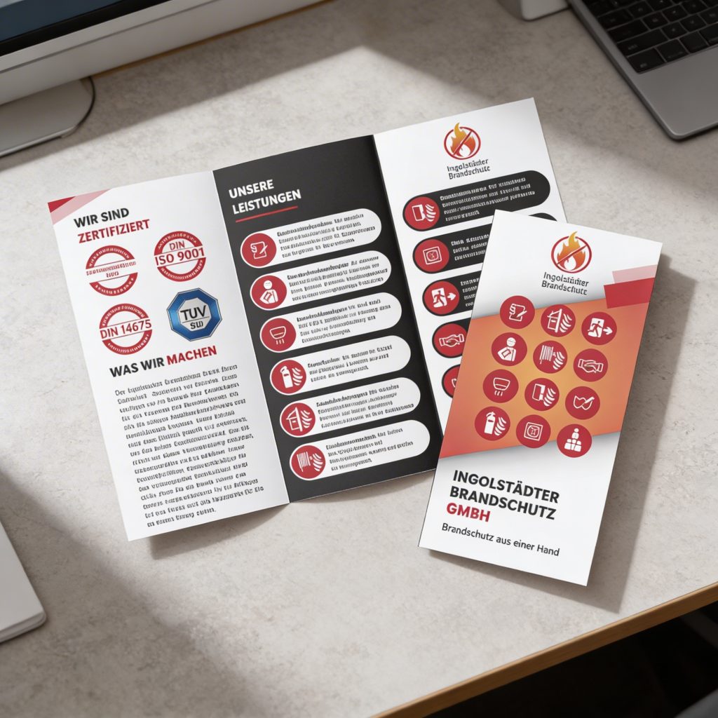 Flyer Design für Brandschutz Ingolstadt – klares und professionelles Printdesign