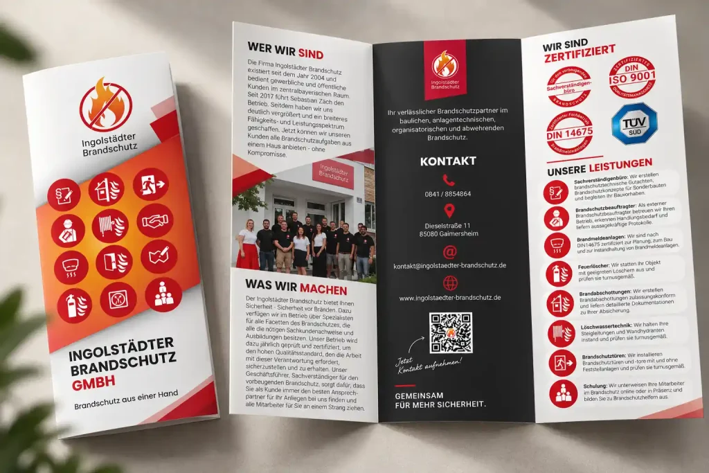 Ingolstädter Brandschutz 3-seitiger Flyer